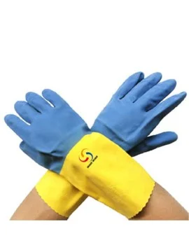 Custom Logo  Printed Twin Color Latex Work Gloves